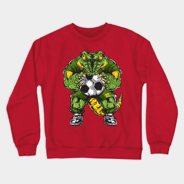crocodile soccer player Crewneck Sweatshirt by Mako Design 